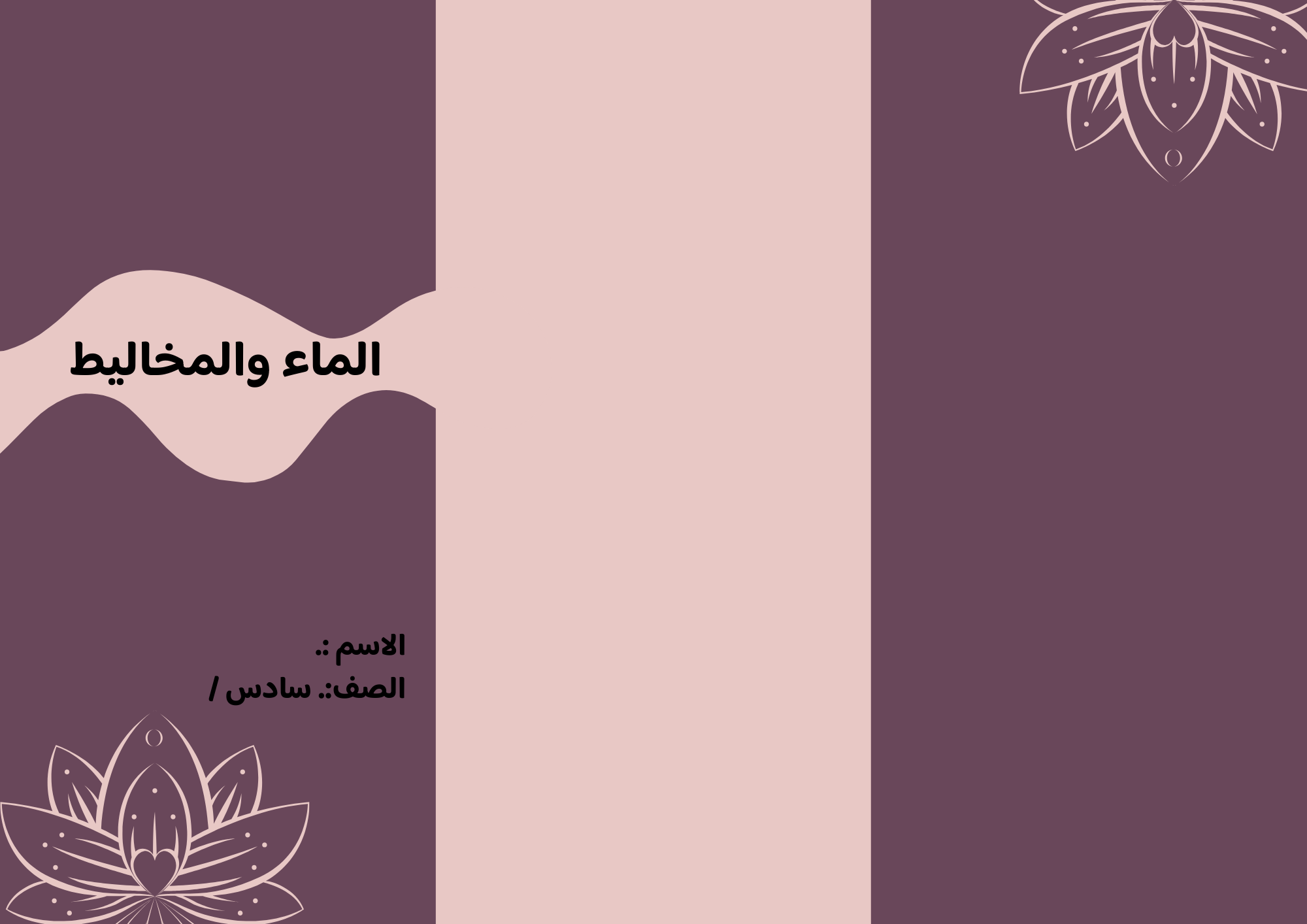 مطوية الماء والمخاليط الصف السادس ف/3