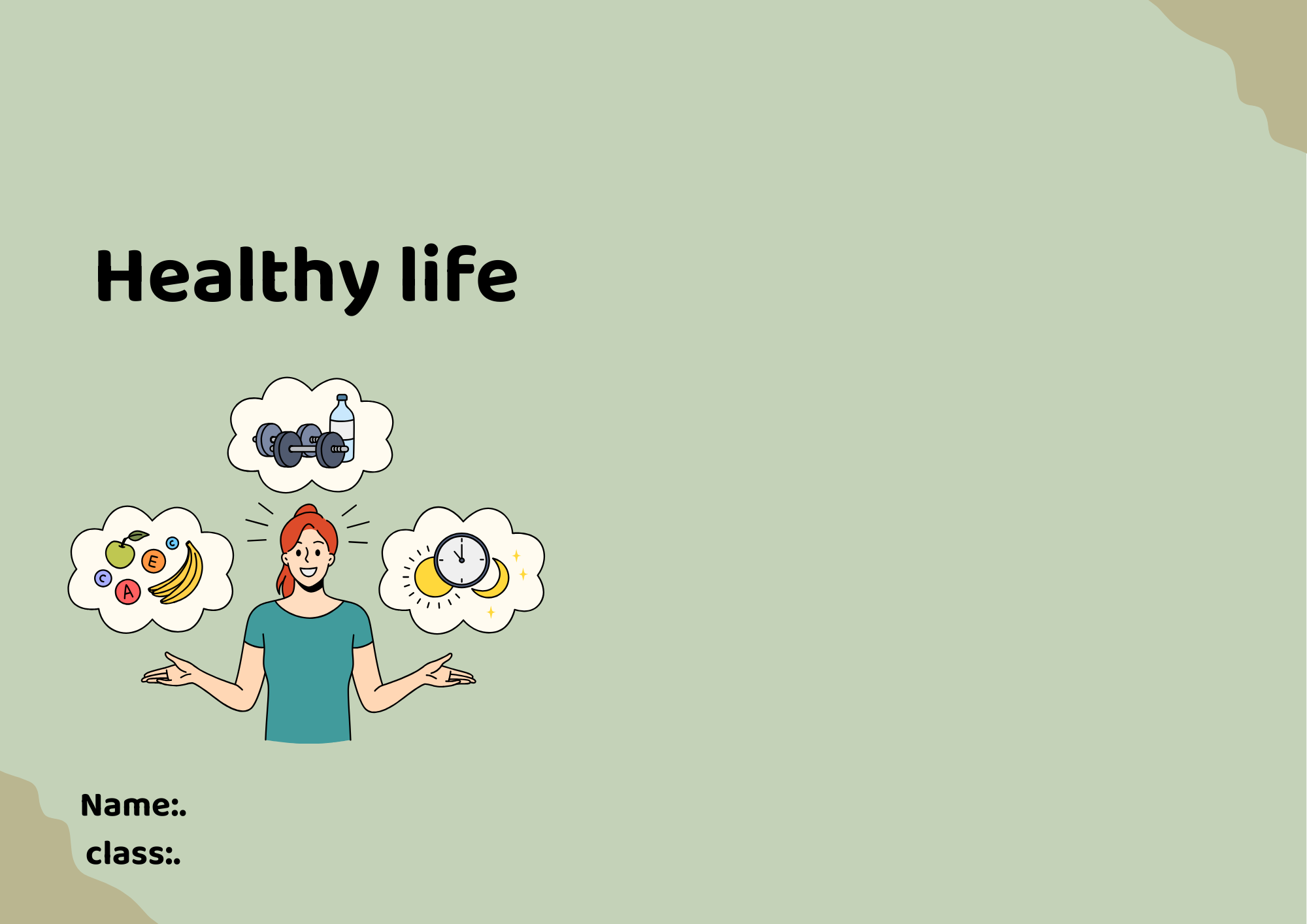 مطوية Healthy life الصف الثالث ف/3