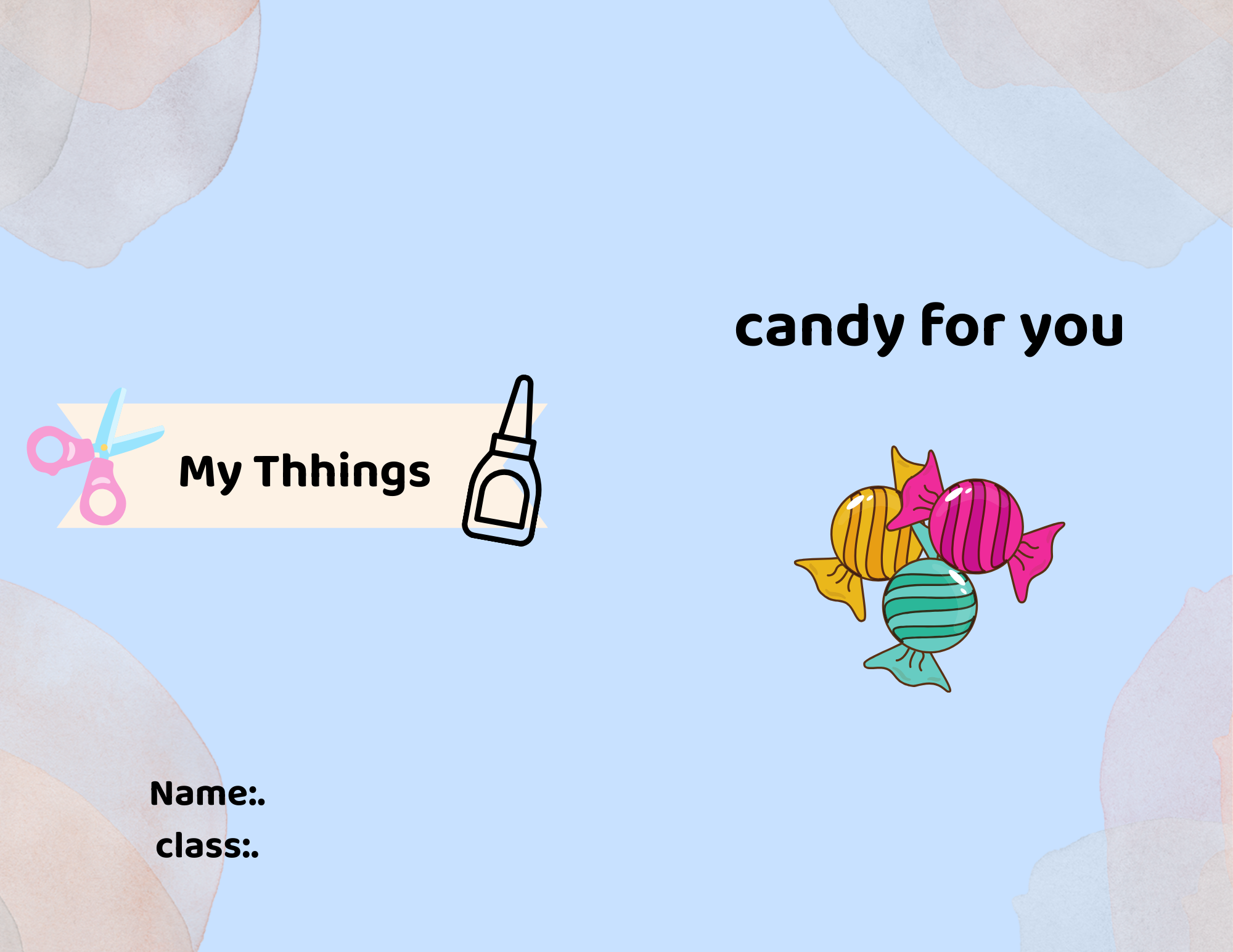 مطوية MY THHINGS الصف الثاني ف/3